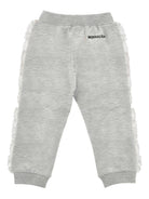 Pantaloni per bambina Monnalisa grigi con dettagli con ruches 19G411 7031 0032 MONNALISA KIDS 