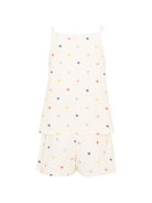 Pigiama per bambina Petit Bateau bianco con stampa cuoricini all-over A0F97 01 PETIT BATEAU KIDS 