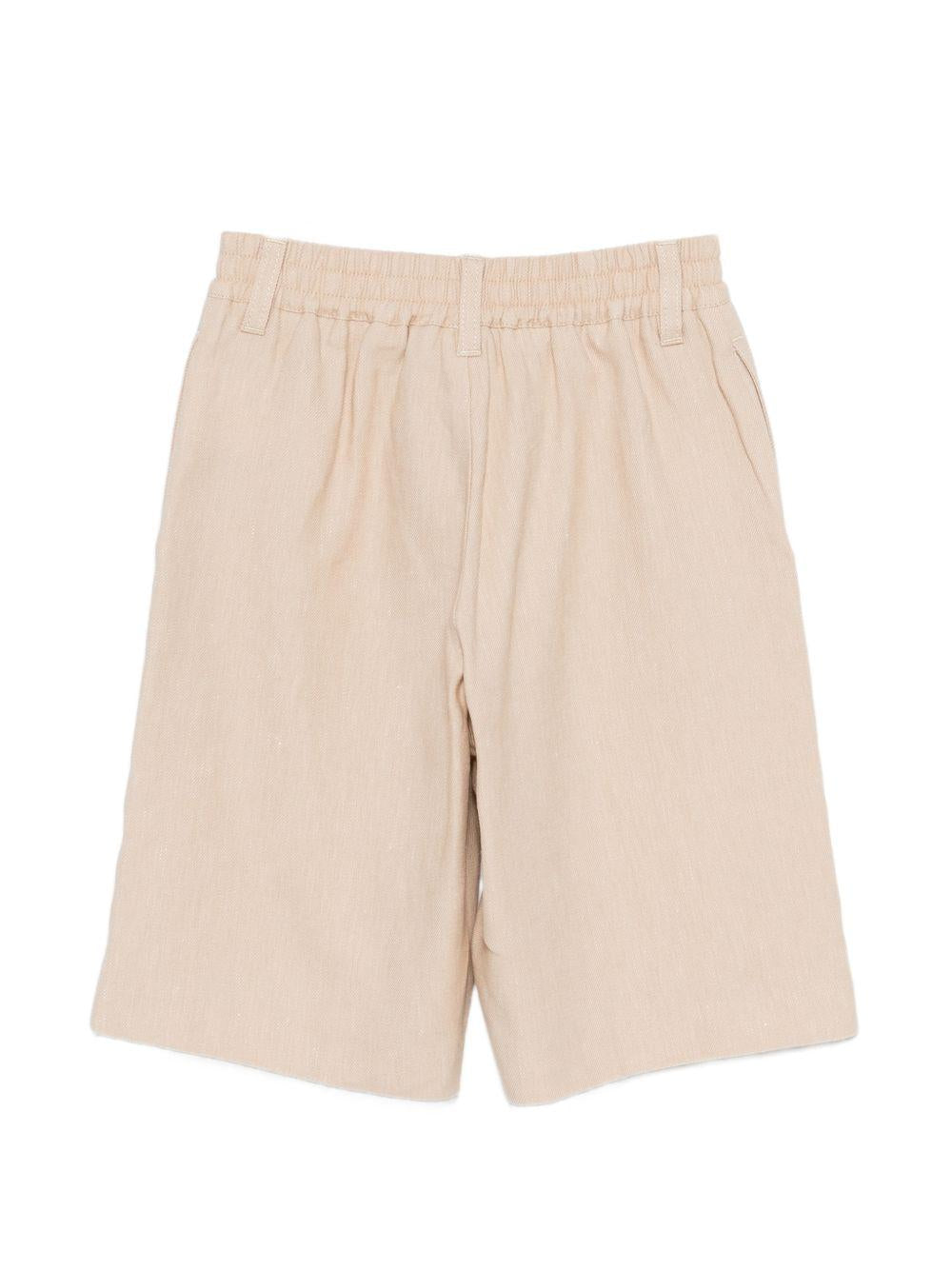 Shorts per bambino Emporio Armani Kids beige con logo aquila sul davanti EB001063 AF20957 U6151 EMPORIO ARMANI KIDS 