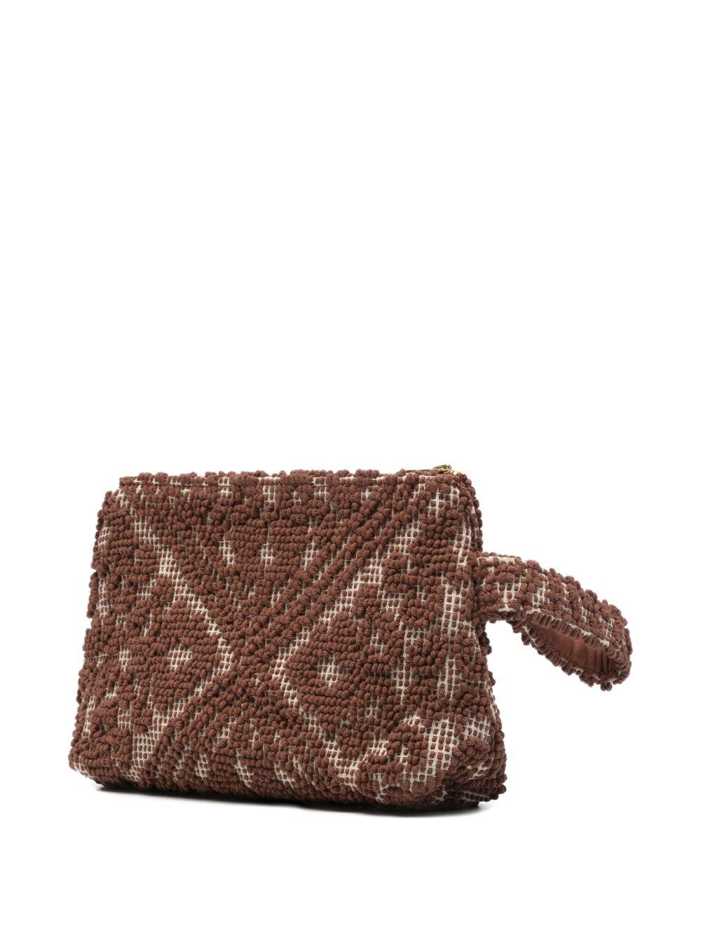 Pochette Aline MC2 Saint Barth marrone con ricamo tufting ALI0016 00098L MC2 ST. BARTH KIDS 