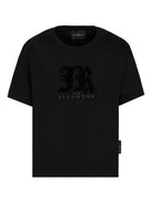 T-shirt per bambino John Richmond Junior nero con dettaglio logo RBA25008TS BLACK JOHN RICHMOND JUNIOR 