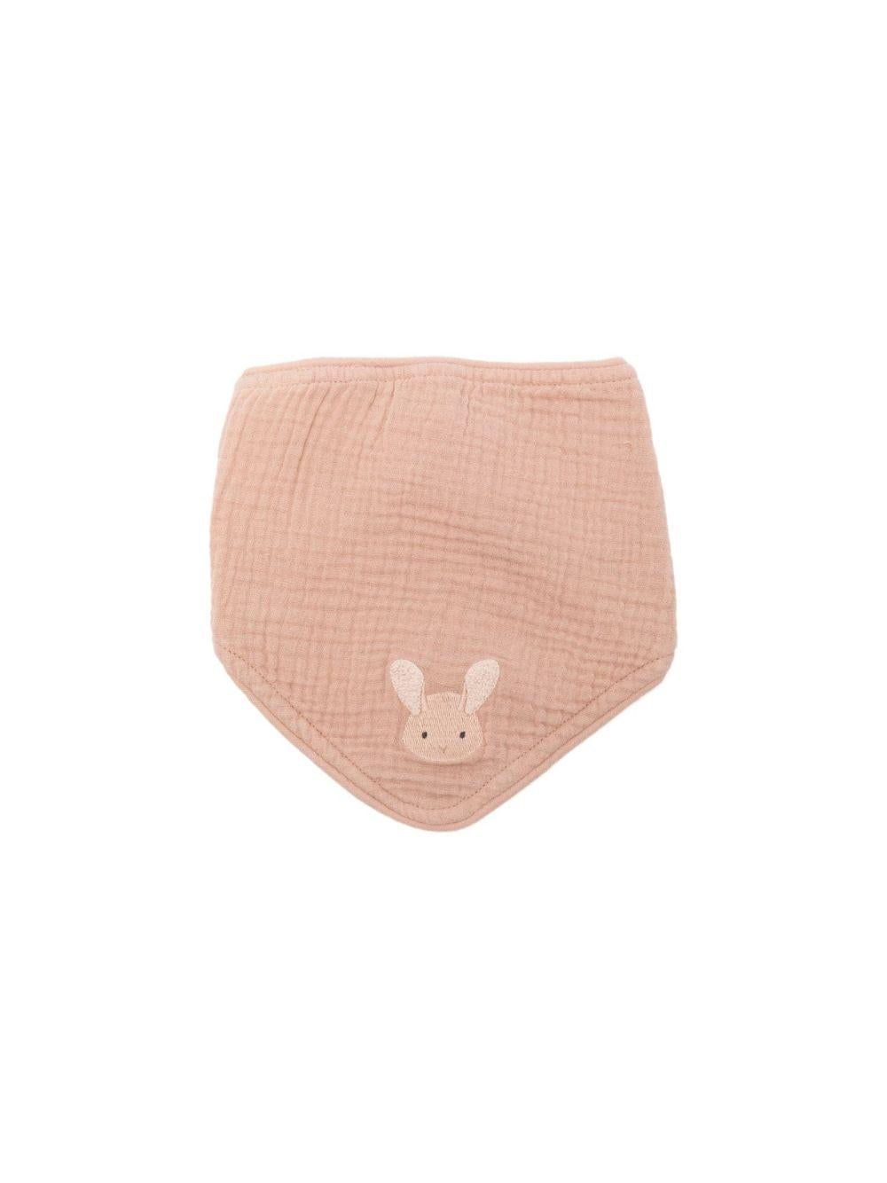 Bavaglino per neonati Donsje marrone con ricamo coniglietto 7100702 00018 DONSJE 