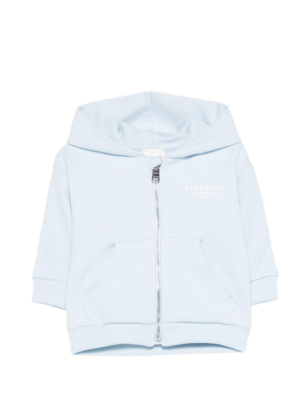 Felpa per neonato Givenchy Kids azzurra con logo sul davanti H31195 77L GIVENCHY KIDS 