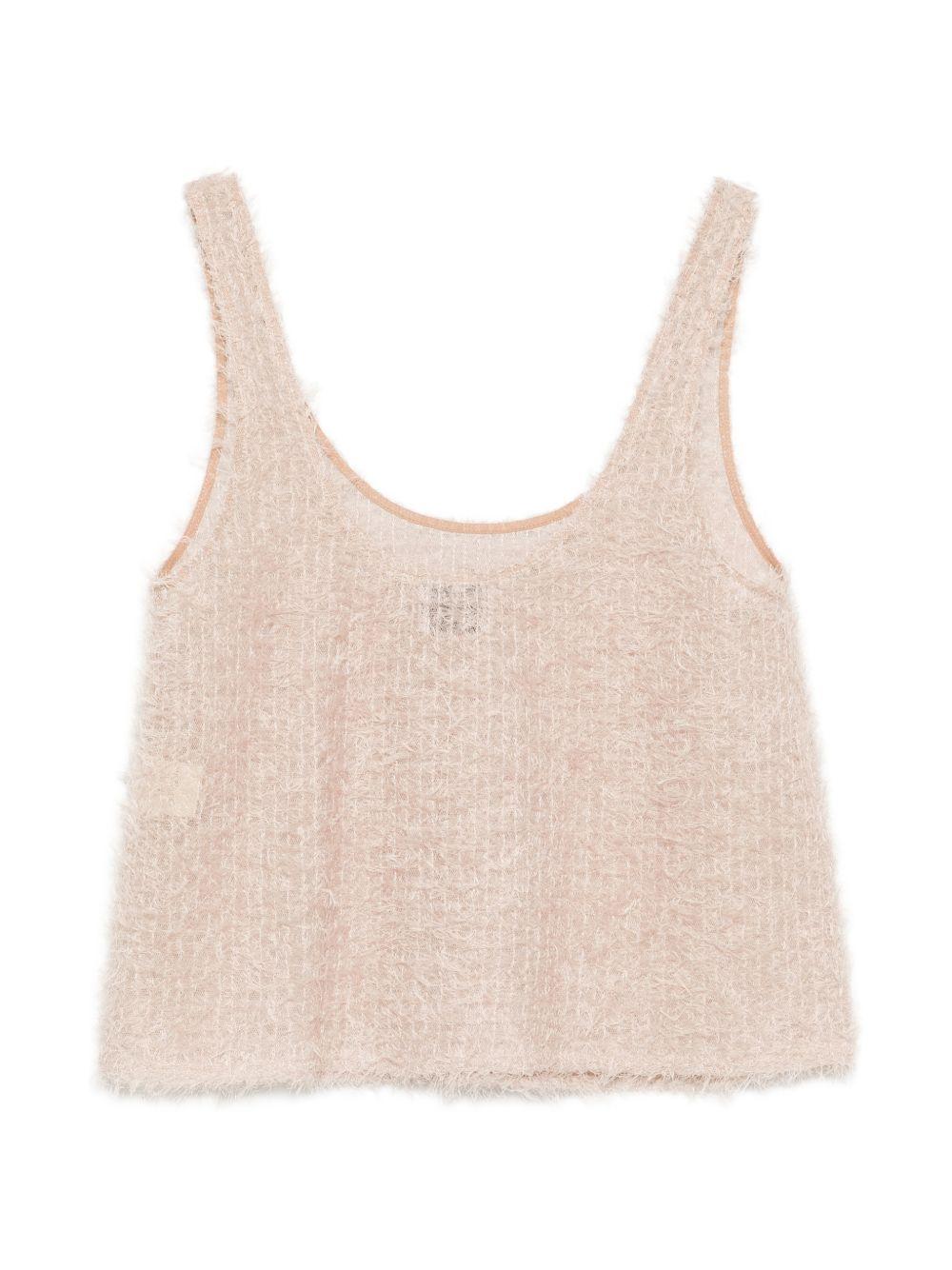 Top per donna Alysi beige con dettaglio frange 116279 P6225 PTL ALYSI 