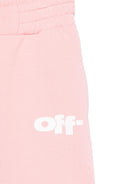 Pantaloni da tuta grafici per bambina Off-White Kids rosa con due tasche laterali OGCH00AS25FLE001 3001 OFF WHITE KIDS 