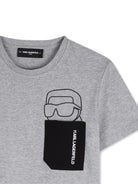 T-shirt per bambino Karl Lagerfeld Kids grigio con taschino Z31097 A07 KARL LAGERFELD KIDS 