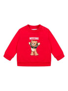 Felpa per neonati Moschino Kids rossa con stampa Teddy Bear MPF060LCA14 50109 MOSCHINO KIDS 
