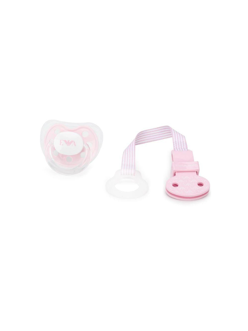 Ciuccio per neonata Emporio Armani Kids rosa con stampa 409174 CC919 00372 EMPORIO ARMANI KIDS 