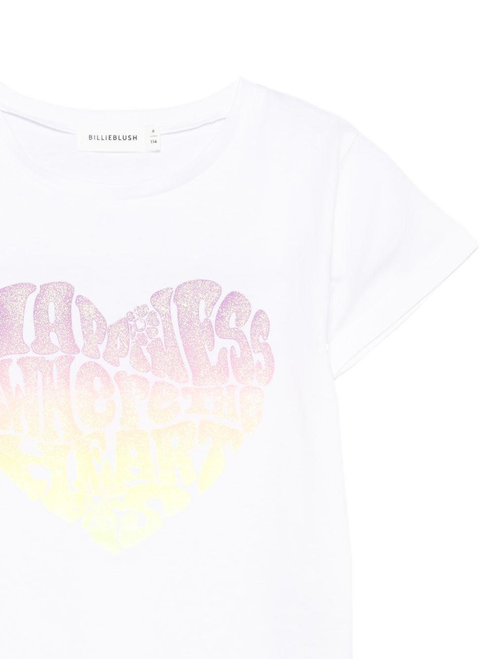 T-shirt per bambina Billieblush bianca con stampa grafica sul davanti U21946 10P BILLIEBLUSH KIDS 