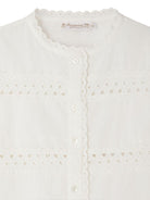 Blusa Elyah per bambina Bonpoint bianco con maniche lunghe S05GBLW00012 002 BONPOINT 