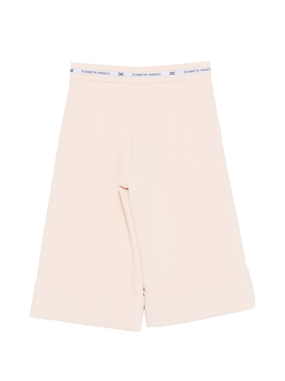Pantaloni per bambina Elisabetta Franchi la Mia Bambina rosa chiaro con banda logo EFPA3150GA022 C145 ElISABETTA FRANCHI KIDS 