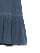 Abito per bambina Il Gufo blu con gonna svasata e stampa con logo laterale P25VA333N0107 497 IL GUFO 