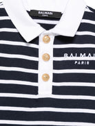 Polo per neonati Balmain Kids blu e bianco con motivo a righe BY8521 Z3657 617BC BALMAIN KIDS 