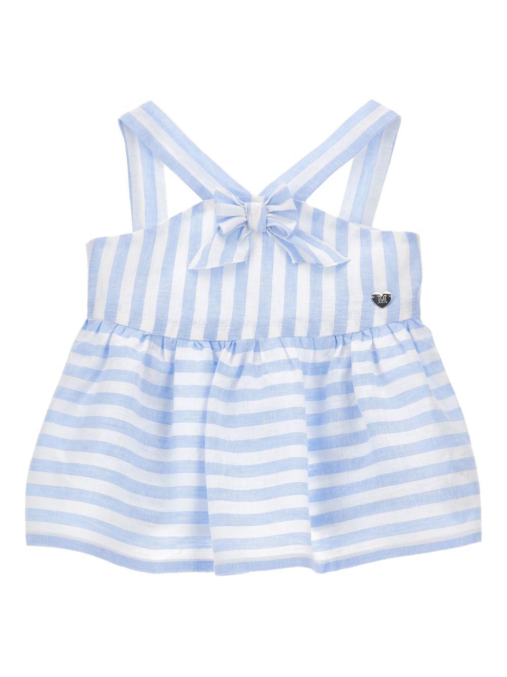Top per bambina Monnalisa azzurro con design a righe 11G303 7320 9958 MONNALISA KIDS 