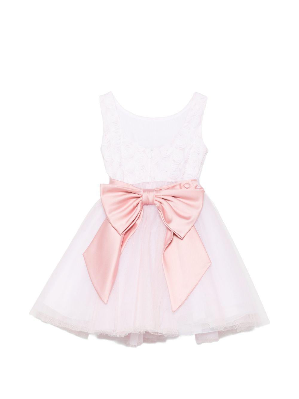 Abito per bambina Colorichiari Kids rosa con applicazioni floreali in vita FB108523 1807 1084 COLORICHIARI KIDS 