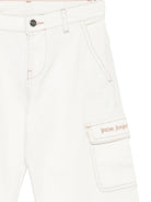 Jeans cargo per bambina Palm Angels Kids bianco con dettaglio logo PGCA026S26FAB001 002 PALM ANGELS KIDS 