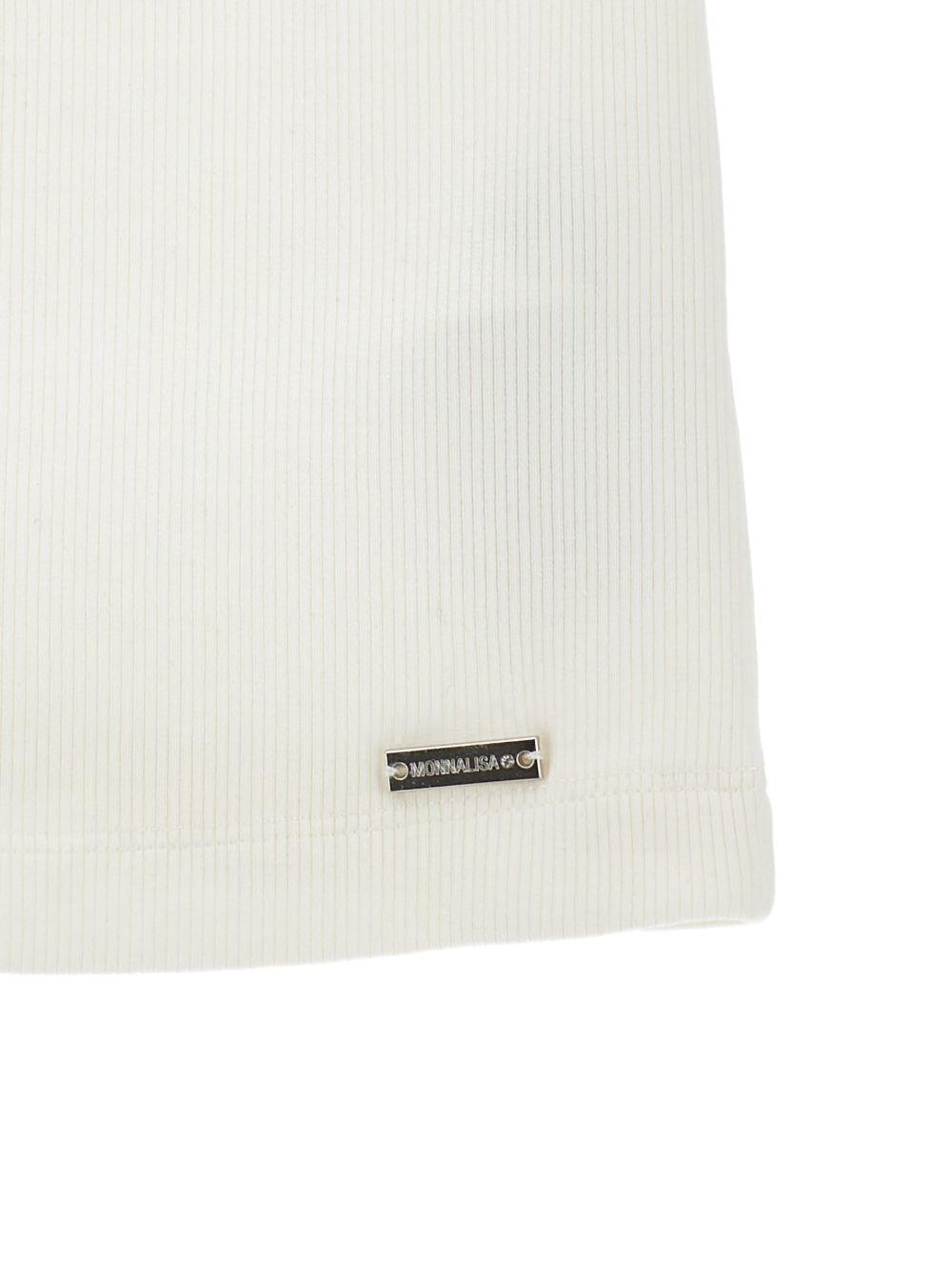 Top per bambina Monnalisa bianco a coste con dettaglio cut-out 49G600 7041 0001 MONNALISA 