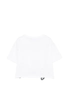 T-shirt per bambina Just Cavalli Kids bianca con logo sull'orlo JGP26084TS WHITE BLACK ROBERTO CAVALLI KIDS 