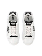 Sneakers per bambino Boss Kidswear bianco con logo goffrato con design color-block J51650 10P BOSS KIDS 