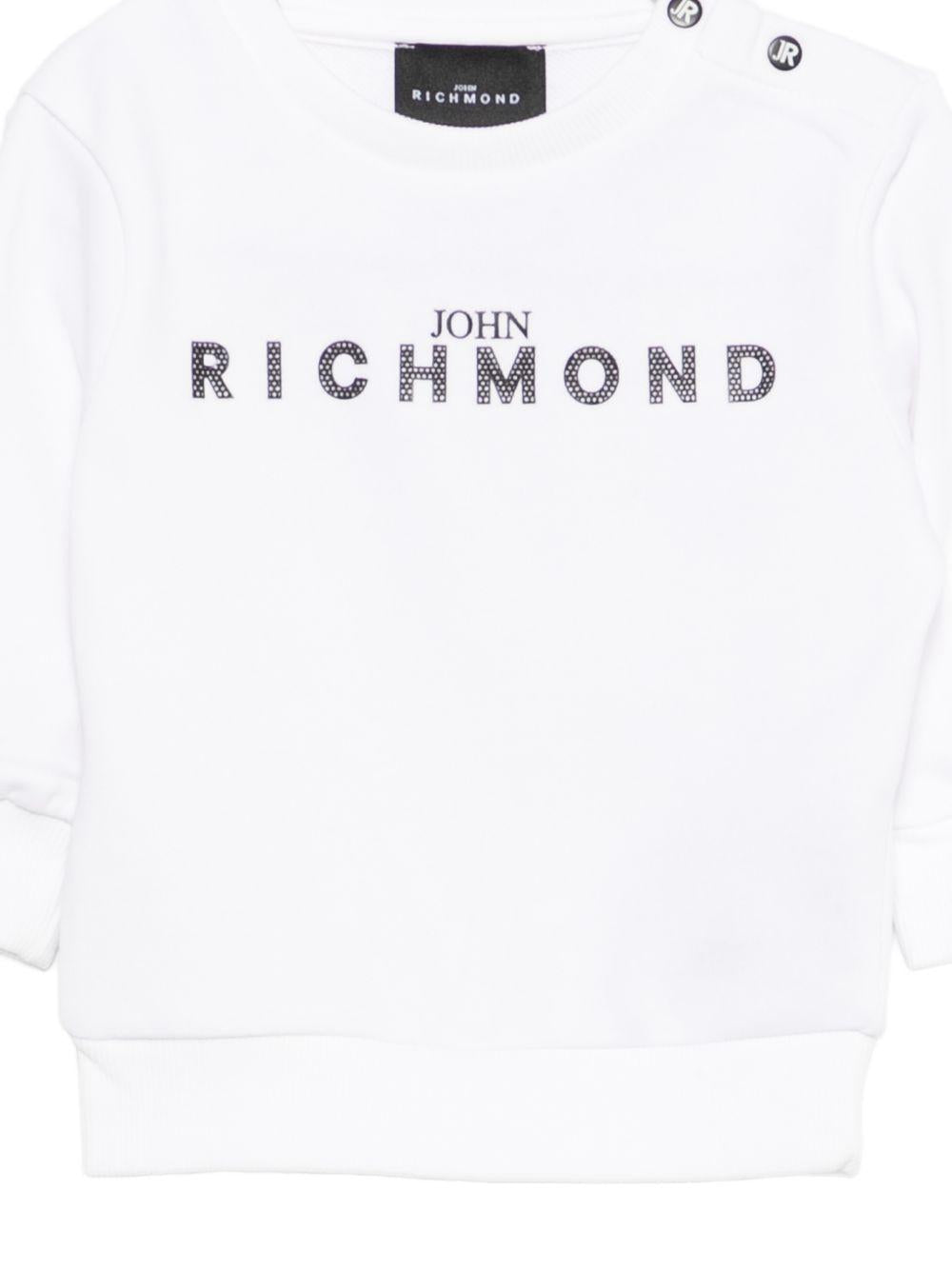 Felpa per neonati John Richmond Junior bianca con dettaglio logo RIP26036FE WHITE JOHN RICHMOND KIDS 
