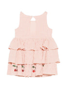 Abito per bambina Konges Slojd beige con motivo a righe rosse KS105344 AMOUR STRIPE KONGES SLOJD KIDS 