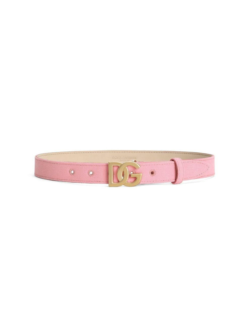 Cintura per bambina Dolce & Gabbana Kids rosa con logo DG dorato EC0083 AT661 8B405 DOLCE & GABBANA KIDS 