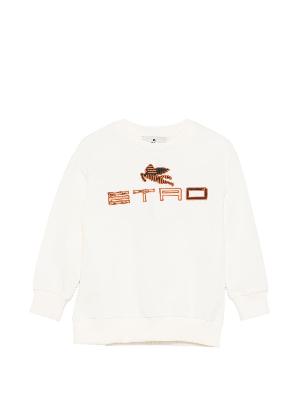 Felpa girocollo per bambino Etro Kids bianca con logo GY4P50 Z3183 102 ETRO KIDS 