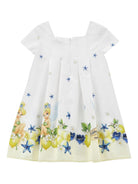Abito per bambina Monnalisa bianco con scollo quadrato 11G921 7628 9914 MONNALISA KIDS 