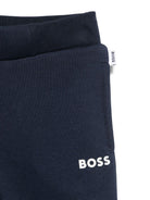 Pantaloni sportivi con stampa per neonato BOSS Kidswear blu con orli a coste J52072 849 BOSS KIDS 