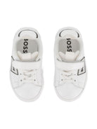 Sneakers per bambino BOSS Kids bianche con applicazione con logo J52573 10P BOSS KIDS 