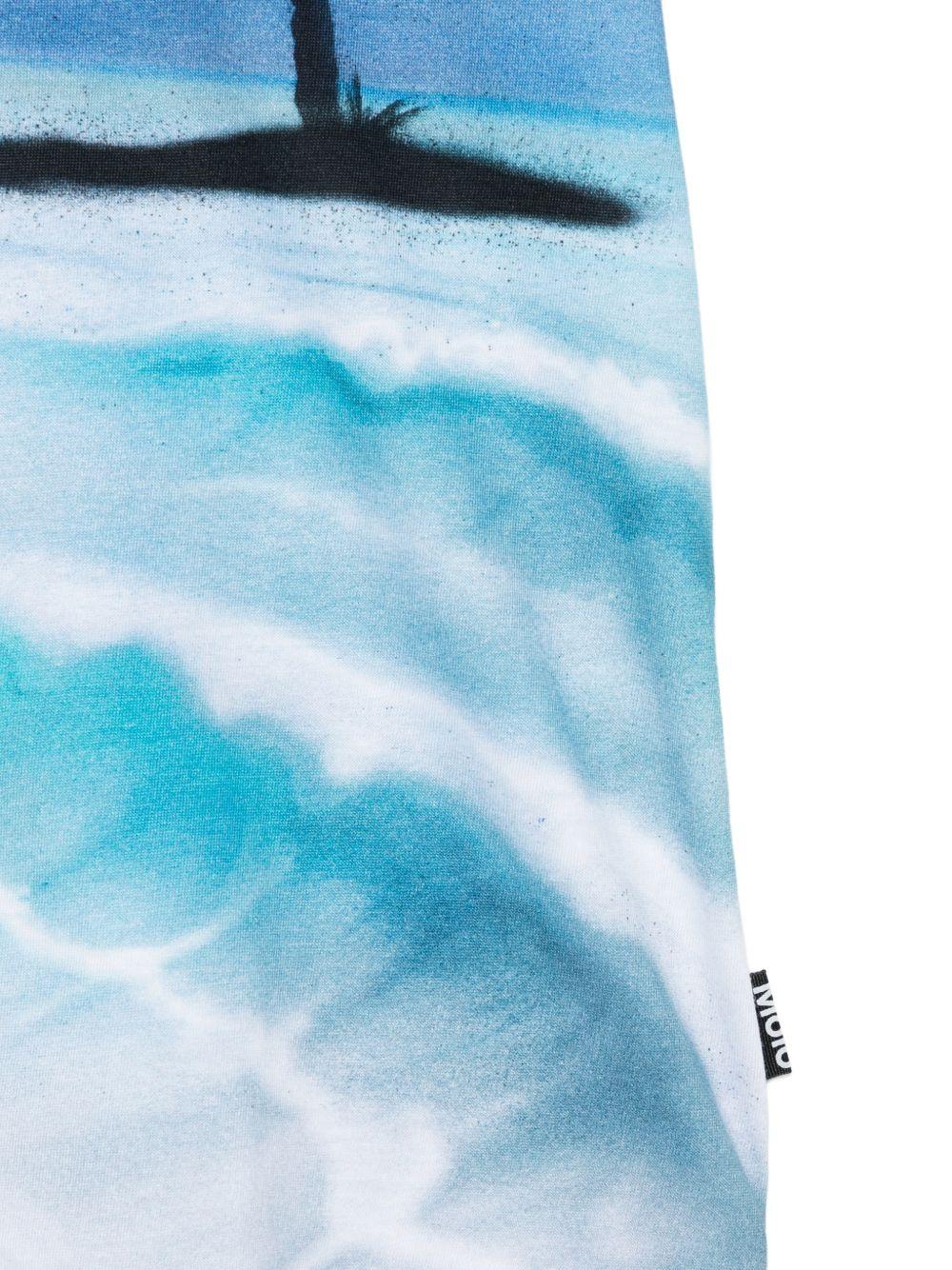 T-shirt per bambino Molo blu con stampa palme 6S26A215 9894 MOLO KIDS 