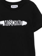 T-shirt per bambini Moschino Kids nera con stampa logo sul davanti H8M058LAA10 60100 MOSCHINO KIDS 