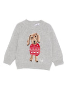 Maglione per neonato Il Gufo grigio con ricamo cagnolino A25GMA0008EM220 0739 IL GUFO 