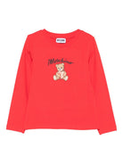 T-shirt per bambina Moschino Kids rosso maniche lunghe HDO010LBA11 50109 MOSCHINO KIDS 