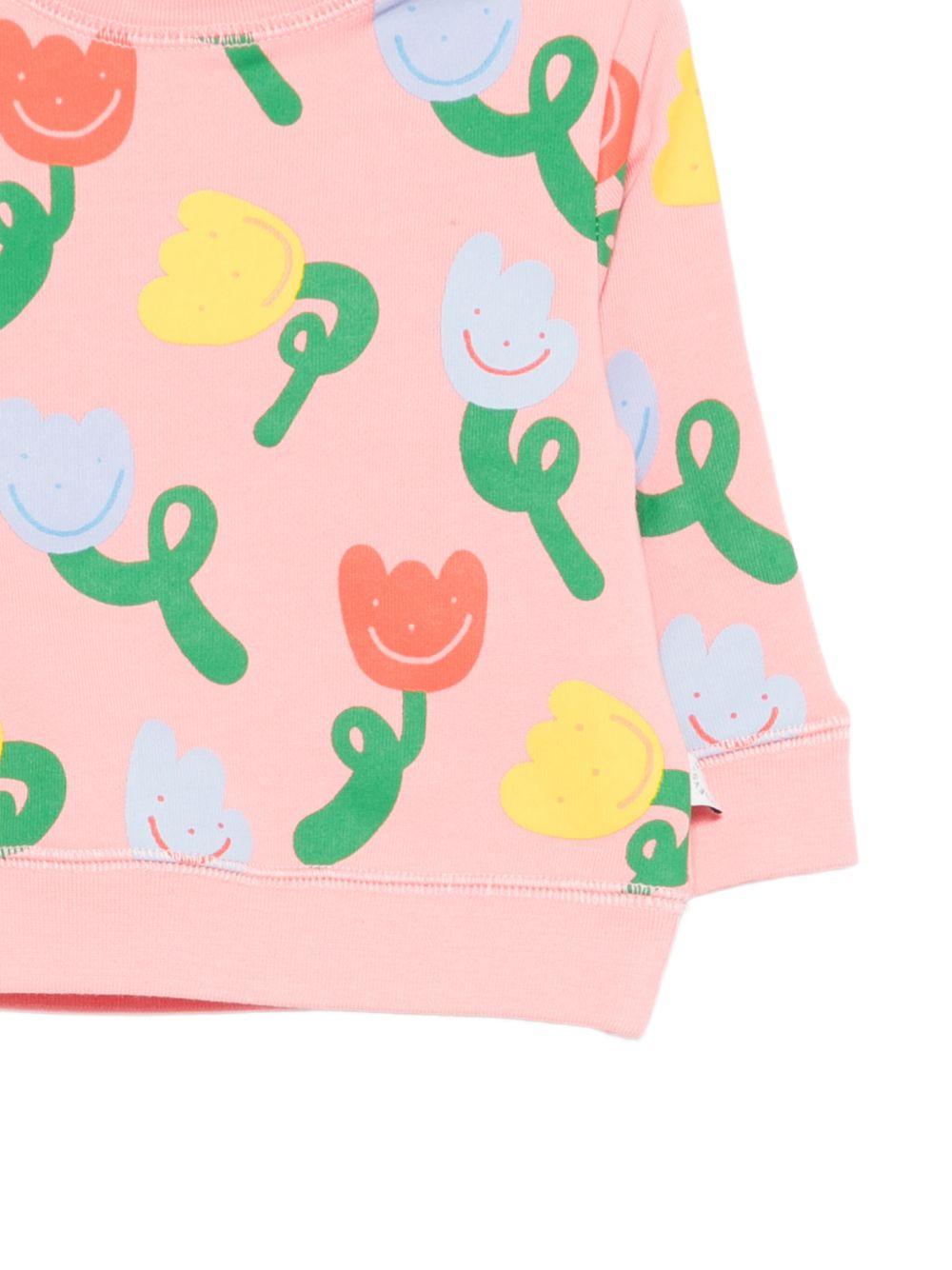 Felpa per neonata Stella McCartney Kids rosa con stampa floreale all-over TY4090 Z3559 509MC STELLA McCARTNEY KIDS 