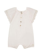 Tuta corta e fascia per capelli per neonata Chloé Kids bianche con bordo in pizzo C20928 117 CHLOE' KIDS 