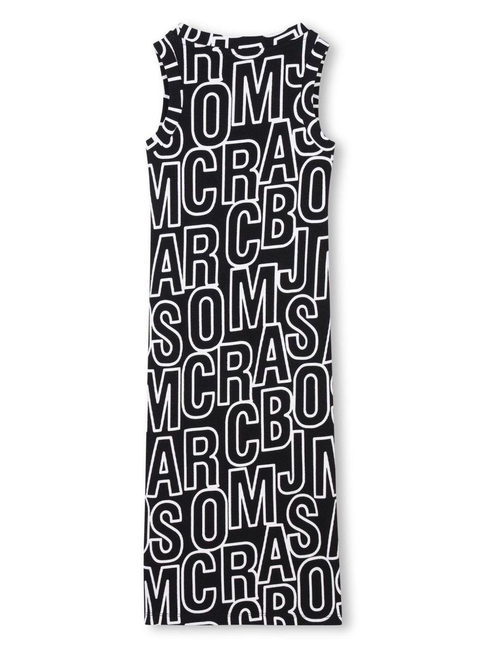 Abito smanicato con logo per bambina Marc Jacobs Kids nero con girocollo W60499 09B THE MARC JACOBS KIDS 