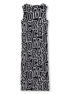 Abito smanicato con logo per bambina Marc Jacobs Kids nero con girocollo W60499 09B THE MARC JACOBS KIDS 