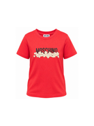 T-shirt per bambini Moschino Kids rossa con stampa grafica con logo H6M058LAA20 50109 MOSCHINO KIDS 