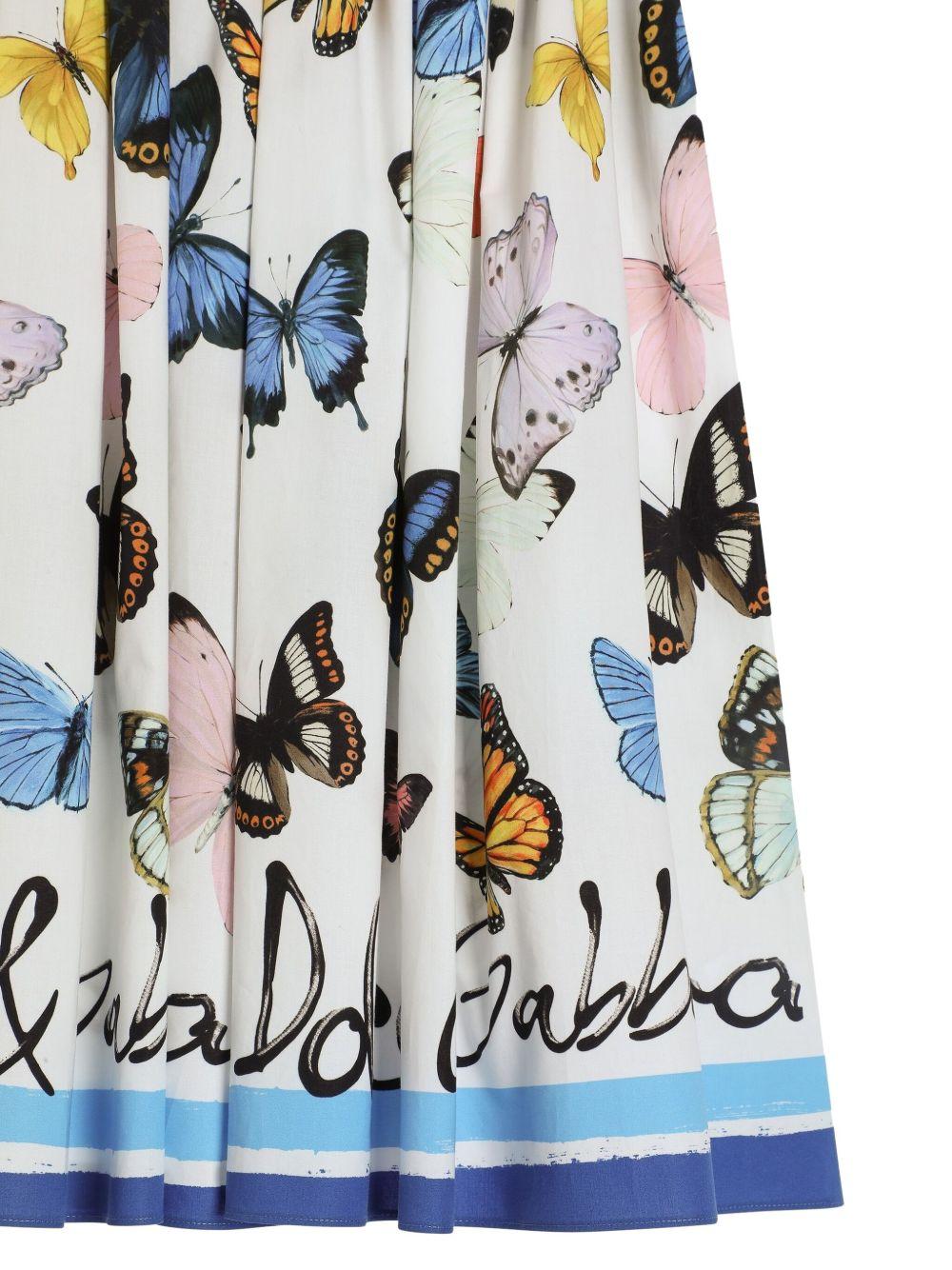 Gonna midi con stampa per bambina Dolce & Gabbana Kids bianco con orlo svasato L55I46 FI5KS HB5KB DOLCE & GABBANA KIDS 