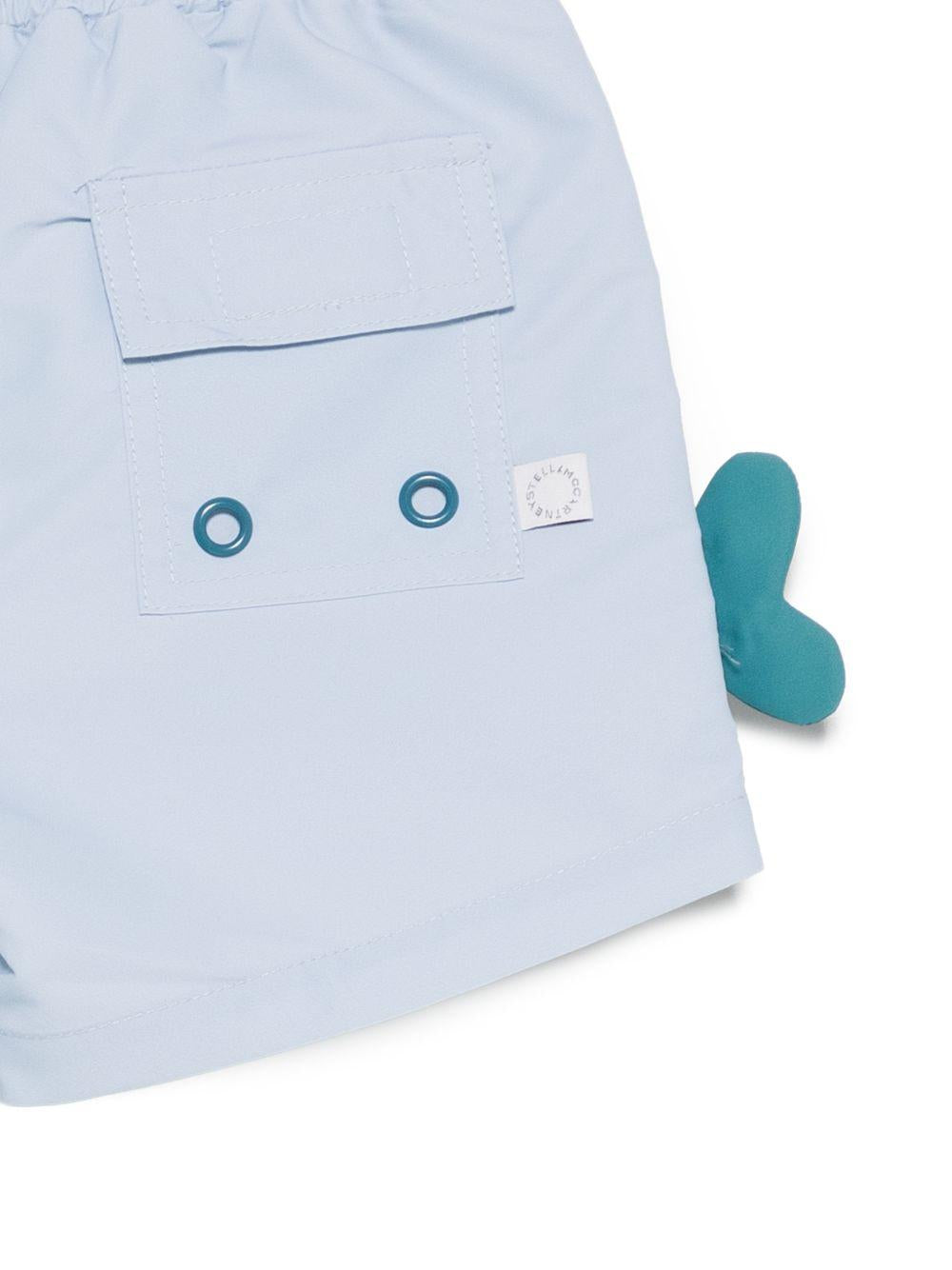 Costume per neonato Stella McCartney Kids azzurro con stampa grafica balene TYC559 Z0433 685 STELLA McCARTNEY KIDS 