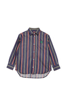 Camicia Pegaso per bambino Etro Kids blu con motivo a righe GZ5H10 P0622 617VE ETRO KIDS 