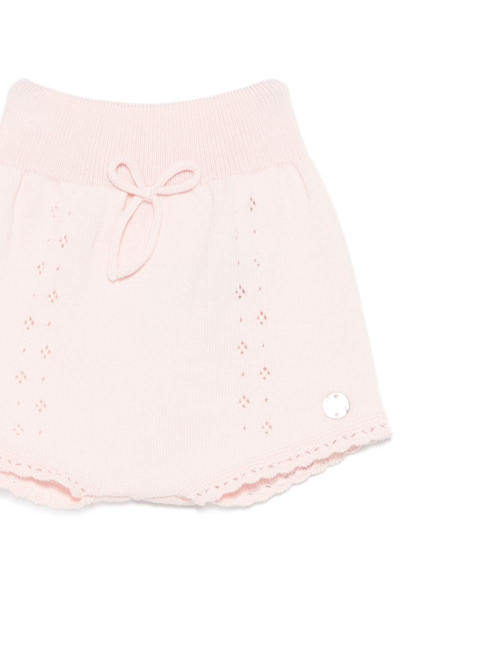 Set maglia con shorts per neonata Paz Rodriguez rosa con dettaglio in pizzo sangallo 103-123682 322 PaZ RODRIGUEZ KIDS 
