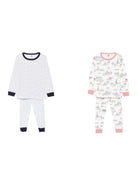 Set di due pigiami per bambino Petit Bateau bianco con stampa grafica all-over A0FQG 00 PETIT BATEAU KIDS 