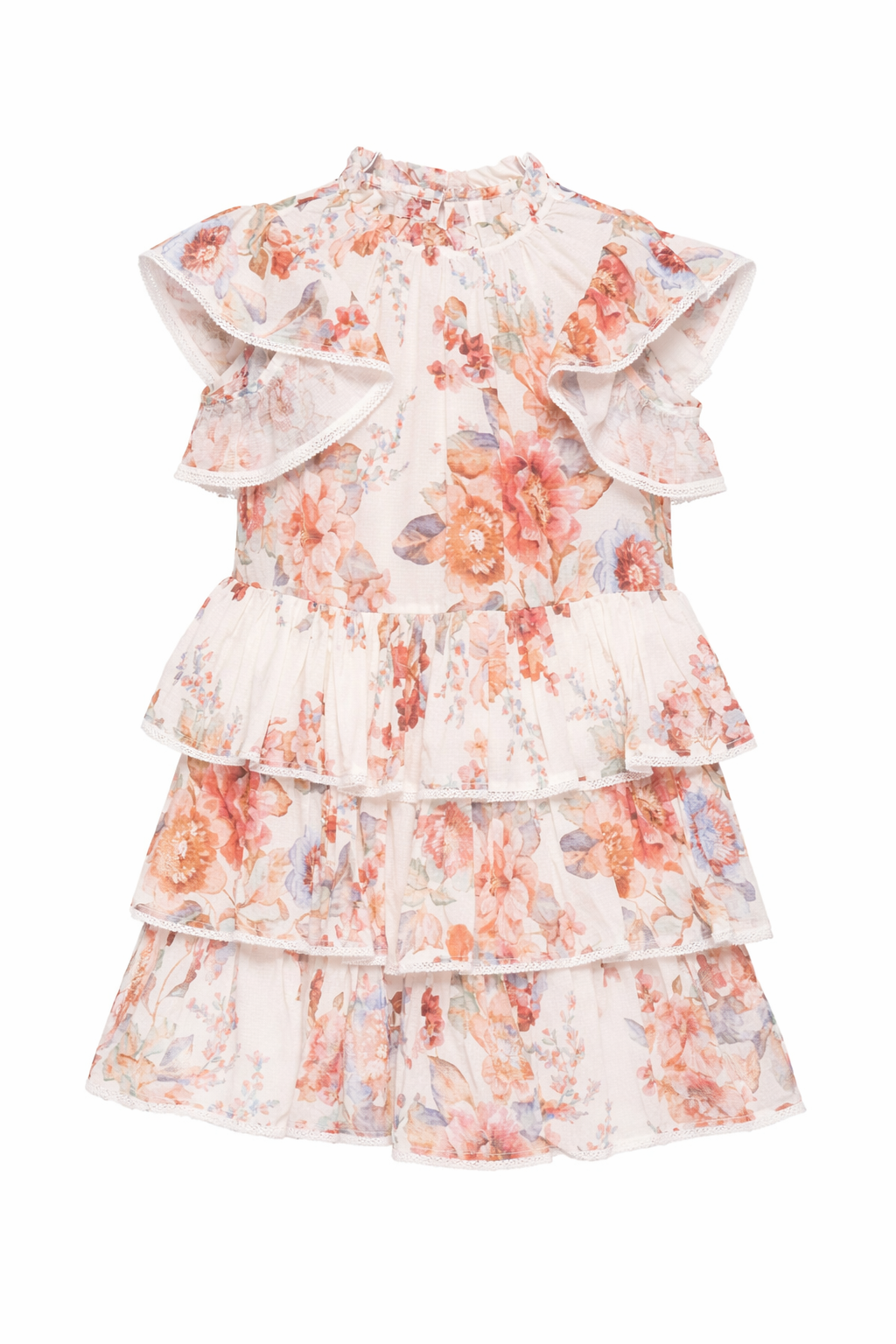 Abito per bambina Zimmermann Kids Awaken bianco a balze con volant 9491DR S261 ZIMMERMANN KIDS 