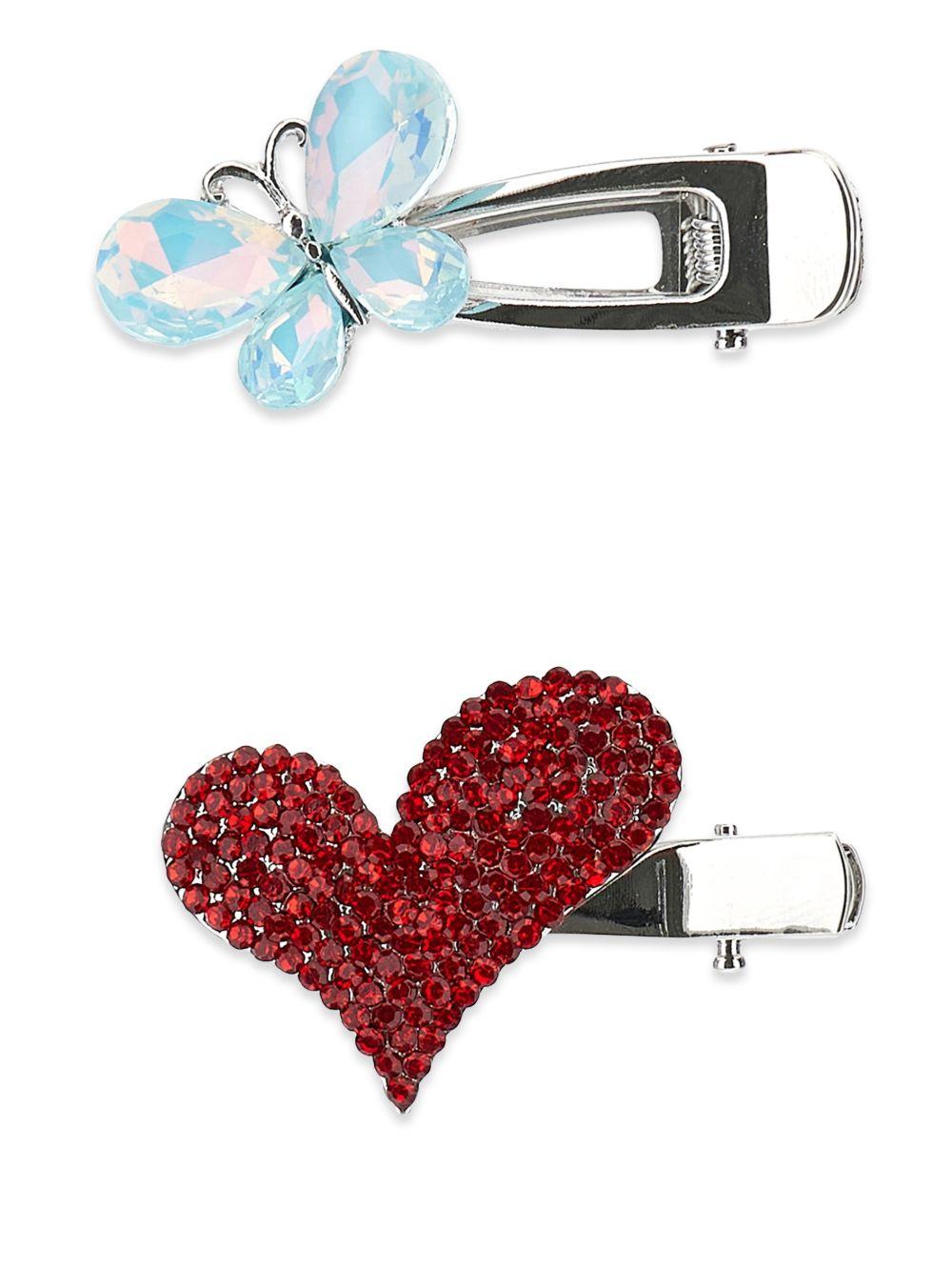 Accessori per capelli per bambina Monnalisa argento a farfalla e cuore 17G008 7753 0044 MONNALISA KIDS 