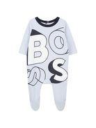 Tutina per neonato Boss Kids azzurra con scritta grafica a contrasto J52521 771 BOSS KIDS 