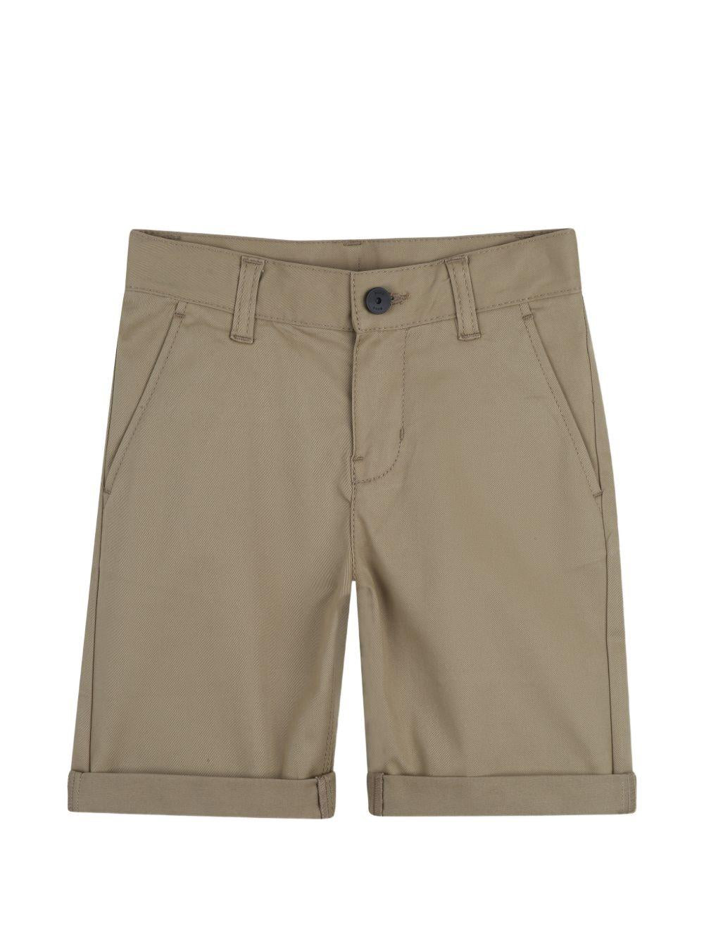 Shorts per bambino Boss Kids marrone chiaro con risvolto J52921 295 BOSS KIDS 