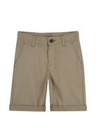 Shorts per bambino Boss Kids marrone chiaro con risvolto J52921 295 BOSS KIDS 