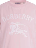 T- shirt per bambina Burberry Kids rosa con logo stampato sul davanti 8117800 A1439 BURBERRY KIDS 